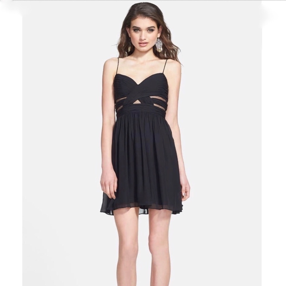 Hailey Logan Mesh Panel Mini Dress Size 3/4